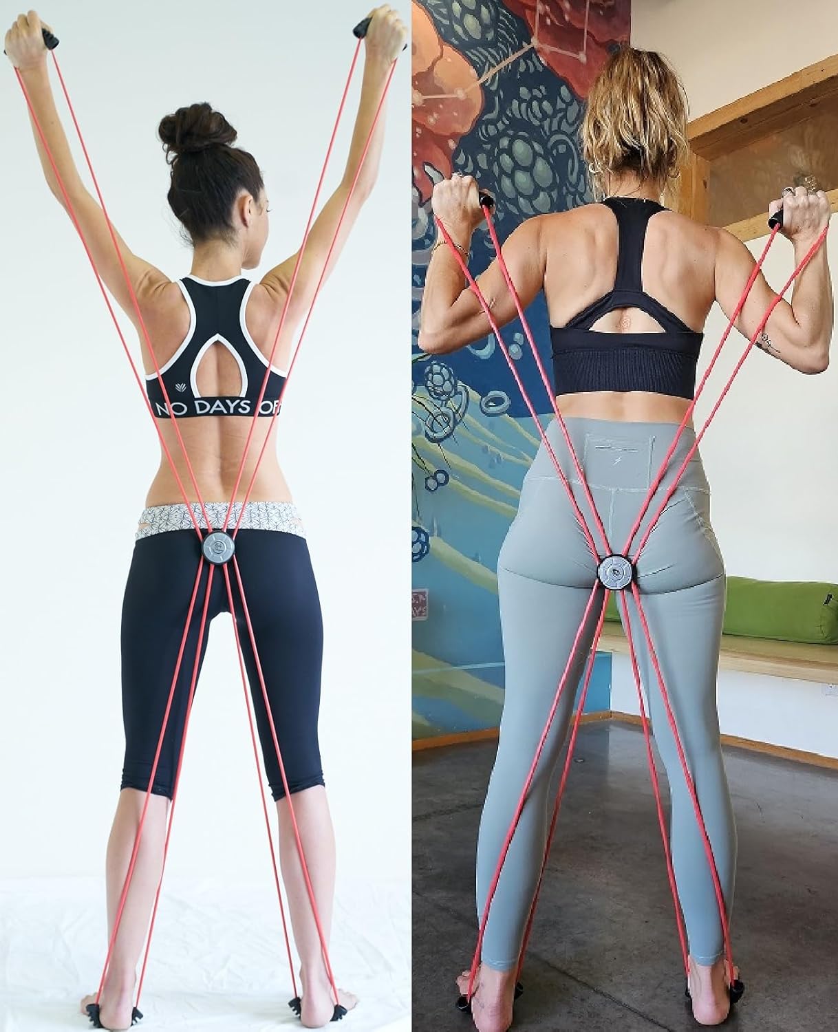 Core Cross Workout Pilates Reformer Exercise Resistance Cords Loop Tube Bands