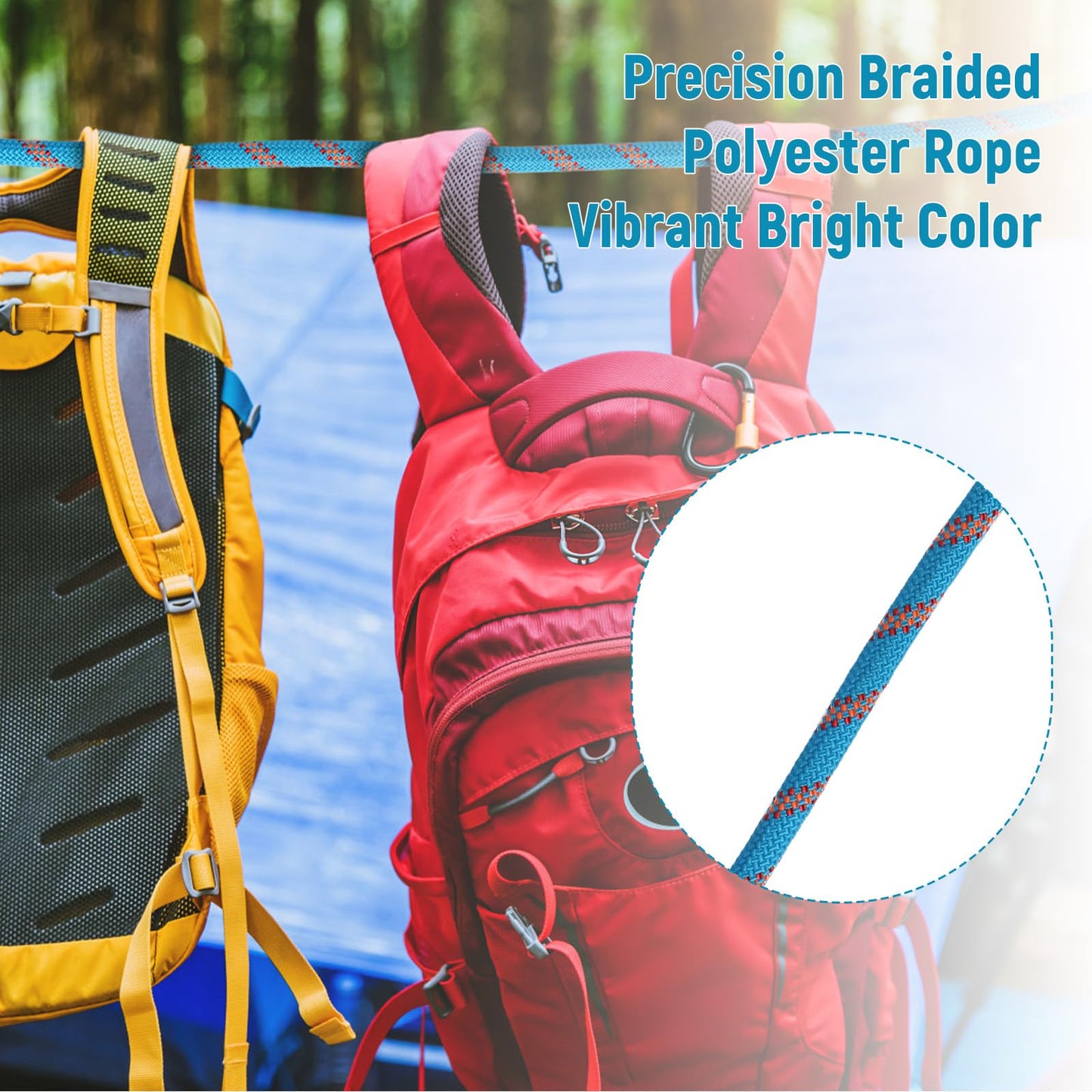 Arborist Rope Climbing Rope 48 Strands 1/2 Inch Tree Rope for Climbing Tree Swing Pulling Sailing