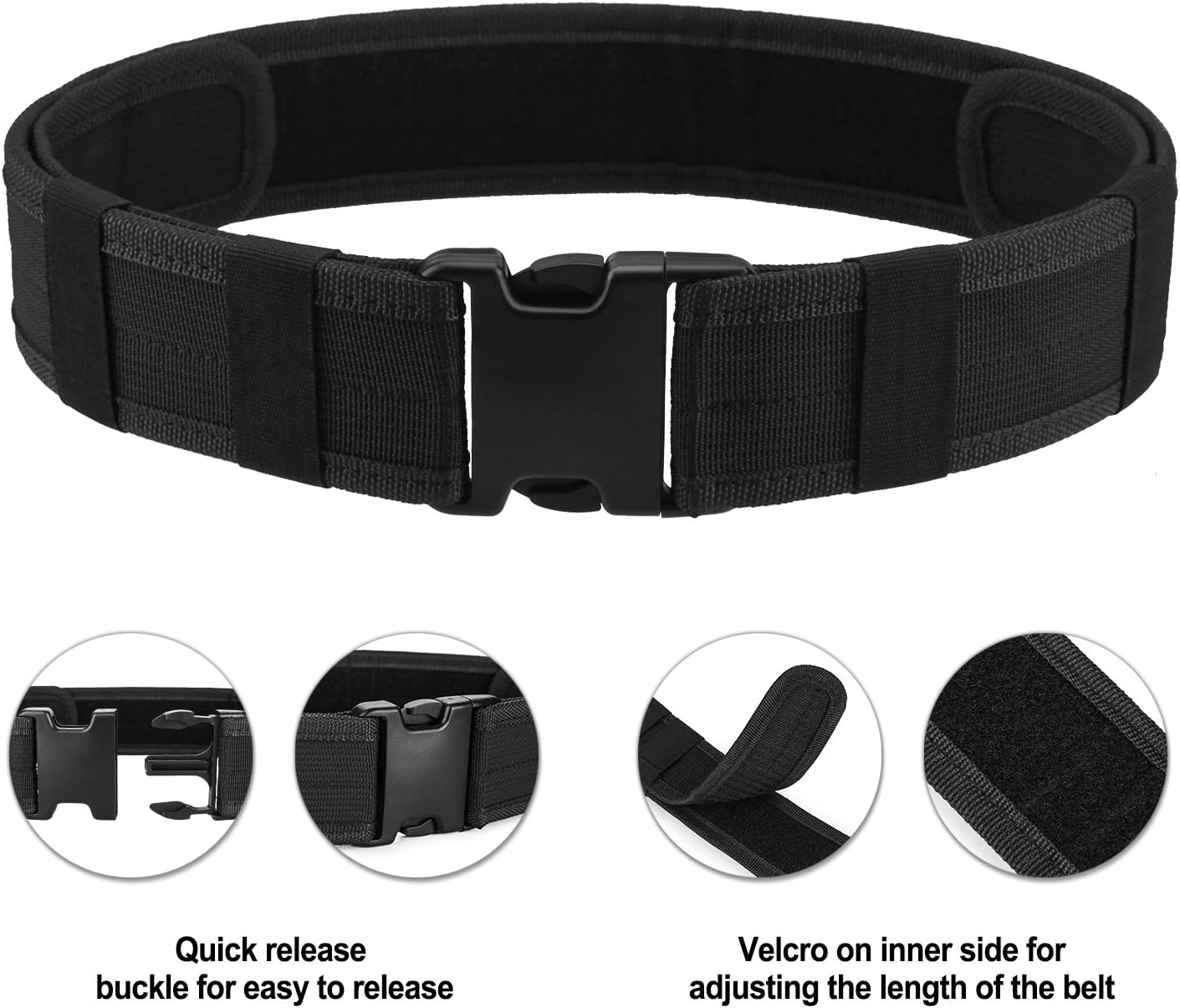 AGPTEK Police Security Tactical Combat Gear Utility Nylon Belt (Black)