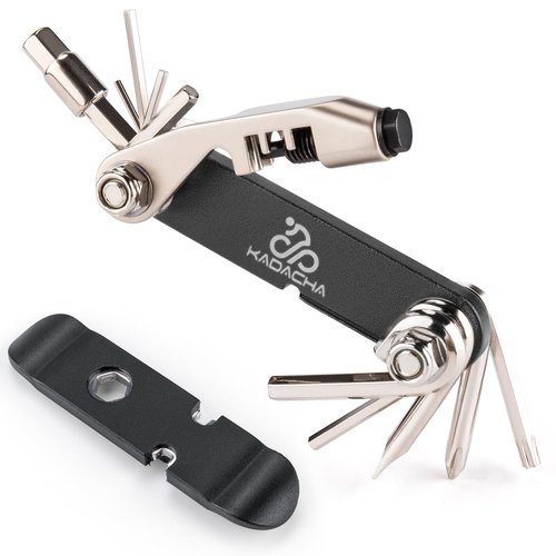 Bike Multitool - Bike Chain Tool/Torx/Hex/Screwdriver - Bicycle Multitool Kit Compact and Lightweight Repair Tools for Road and Mountain Bikes (Black)