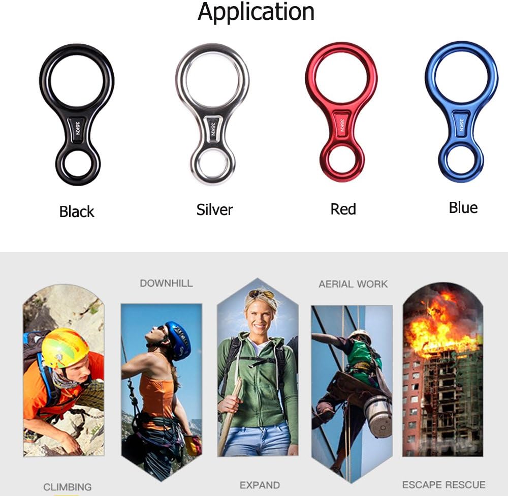 35KN Titan Figure 8 Belay Device - Heavy Duty Climbing Descender for Rigging