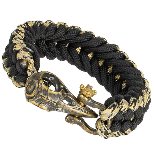 amzeus Paracord Survival Bracelet for Men and Women, Handmade Woven Tactical Style with Cool Brass Buckle Bracelet, Suitable for Hiking and Outdoor Activities
