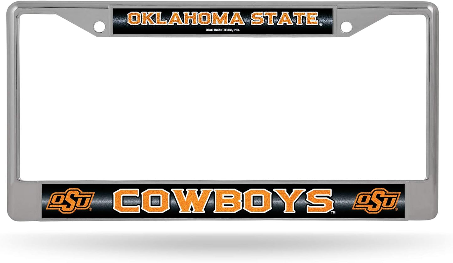 Rico Industries NCAA 12" x 6" Silver Bling Chrome Car/Truck/SUV Auto Accessory