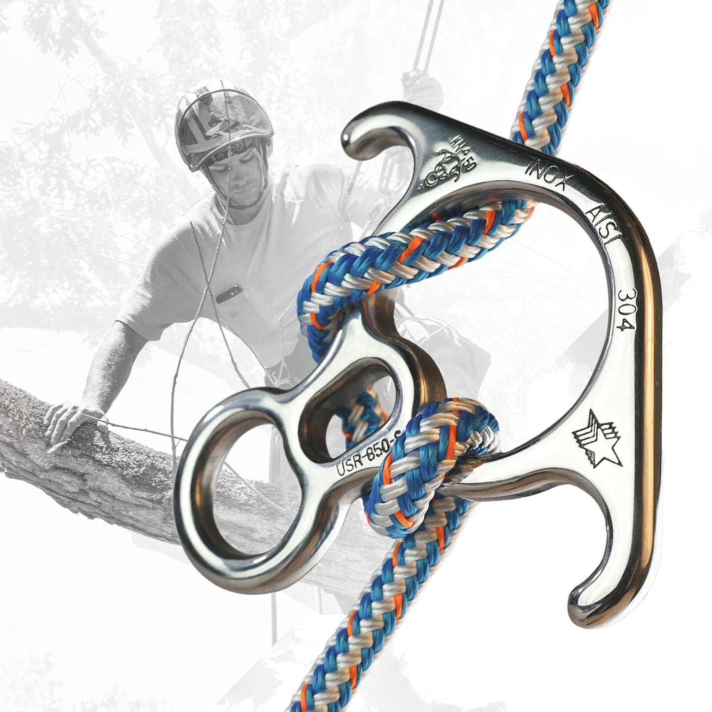 Figure 8 Descender | Stainless Steel | Rappelling and Rescue | 50 kN | Bent Ear Design