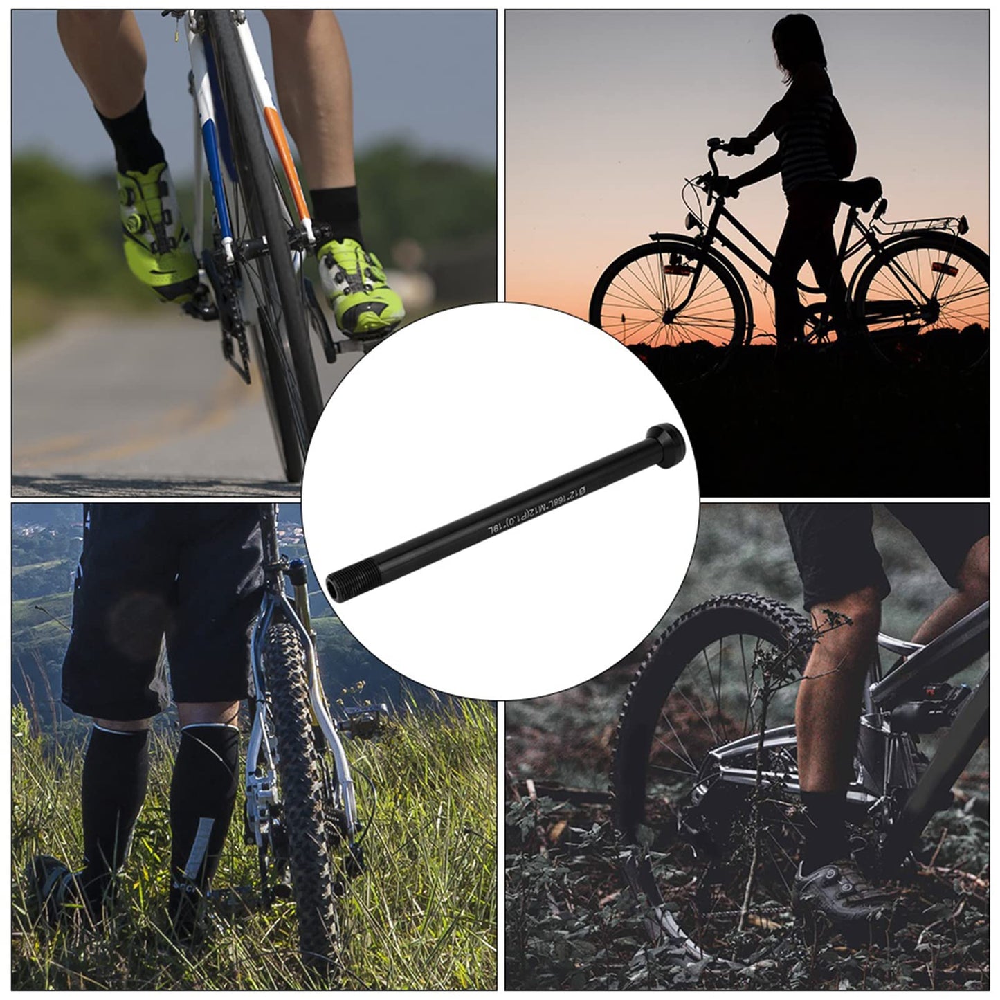 Headerbs Boost Rear Thru Axle, Thru Axle, Rear Fork Thru Axle Skewer Repair Replacement for Thread 1.0