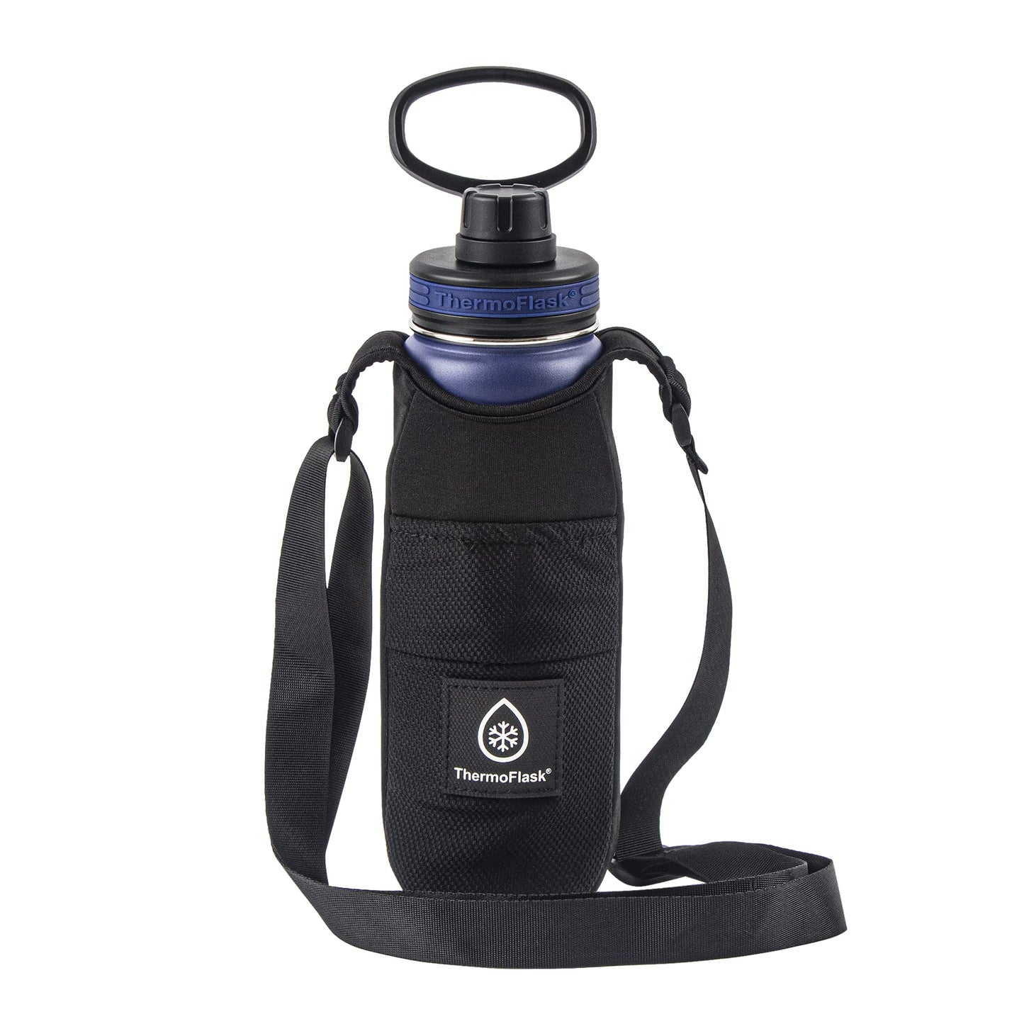 Thermoflask Packable Bottle Sling, Hands-Free Water Bottle Carrier with Strap for Travel or Gym, Fits 24 oz bottles