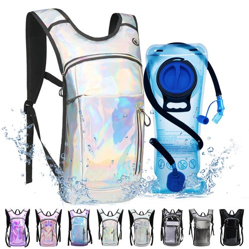 CTSAYCTL Hydration Backpack,Water Backpack with 2L Water Bladder,Festival Essential-Rave Hydration Pack,Lightweight Insulation Hydropack for Outdoor,Hiking,Running,Biking,Music Festival for Men Women