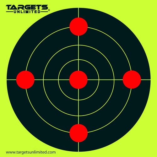 Splatter Targets - 12 x12 inch – Two Color Splatter. Instantly See Your Shots Burst Bright Fluorescent Yellow or White Upon Impact. (25 Pack)