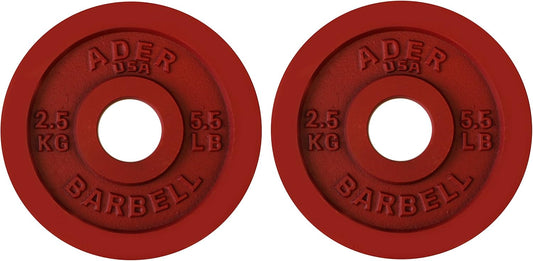 Precision Color Olympic Weight Plates - Ader 1 KG Metal Plates for Strength Training