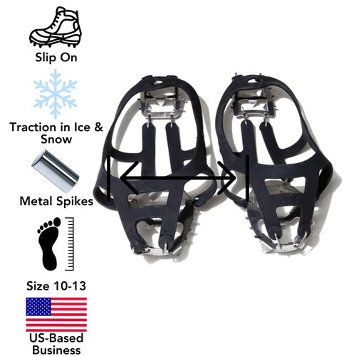 Harrier Hardware Crampons with Metal Spikes, Men's Sizes 10-13, 1/4-inch Spikes