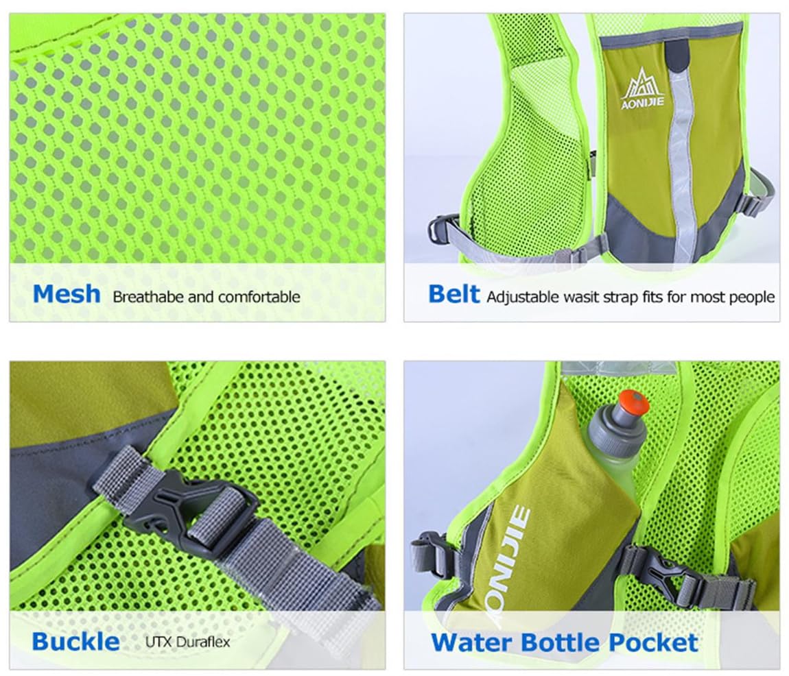 Achsoo Ultralight Marathon Reflective Running Vest Backpack Trail Marathon Hiking Hydration Backpack Pack Bags Outdoor Sport Bag (Pink)