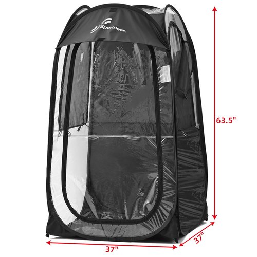 Sportneer Sports Tent: 1 Person Instant Shelter with Ultra Visibility for Cold Day - Lightweight Portable Pop Up Tent for Sports Event, Protection from Cold Wind and Rain, 37" Lx 37" W x 63.5" H