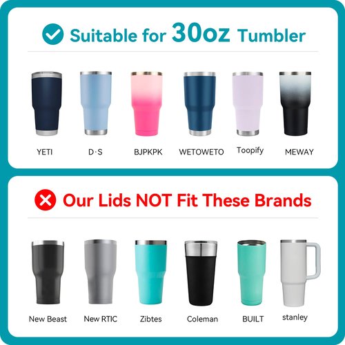 Soledea 20 oz Tumbler Lid, Replacement Lids Compatible for YETI 16/20/25 oz Tumbler, 24 oz Mug and 10 oz Lowball 2.0 Rambler, 2 Pack Travel Spill Proof Cup Lids Covers