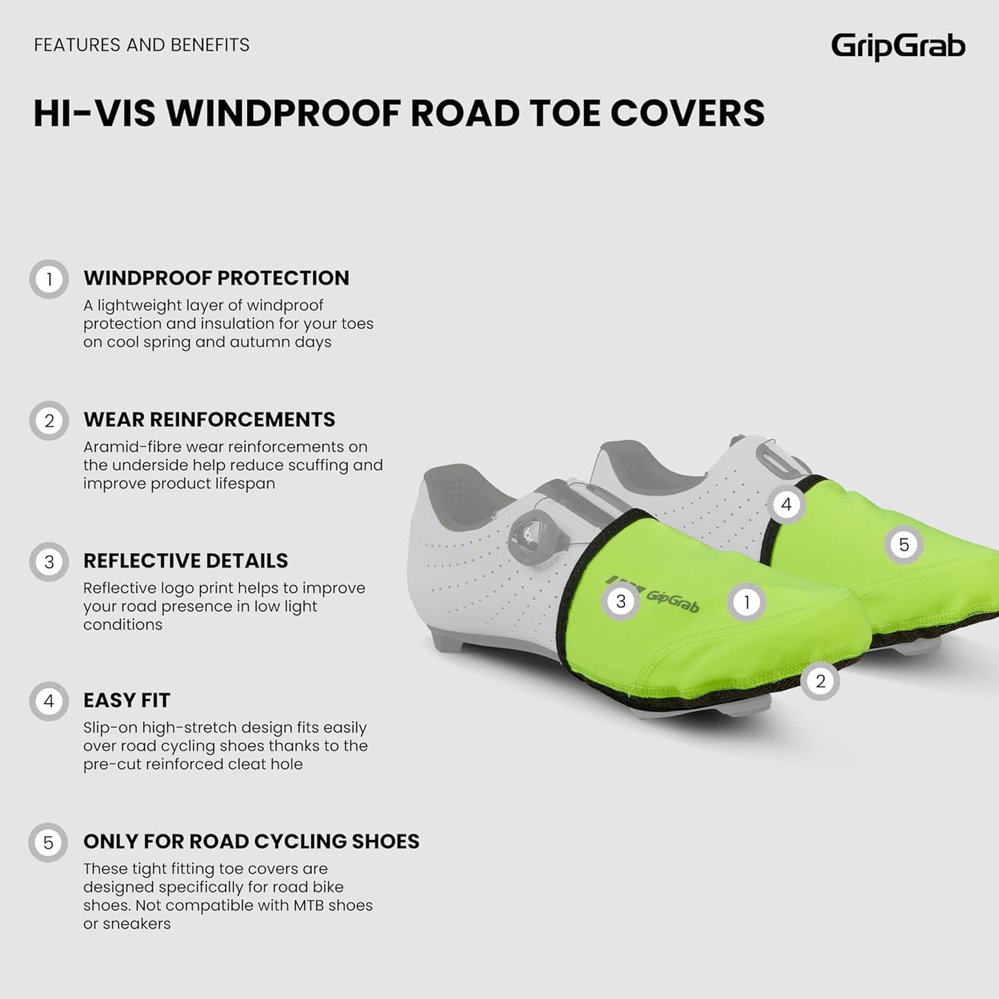 Windproof Cycling Toe Covers - Thermal Insulating Overshoes for Road Bikes
