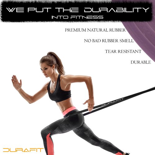 Durafit Resistance Bands - High Durability Heavy Duty Resistance Bands for Pull up Assistance, Exercise, Weightlifting, Stretching, Working Out, and Strength Training with Included Carry Bag