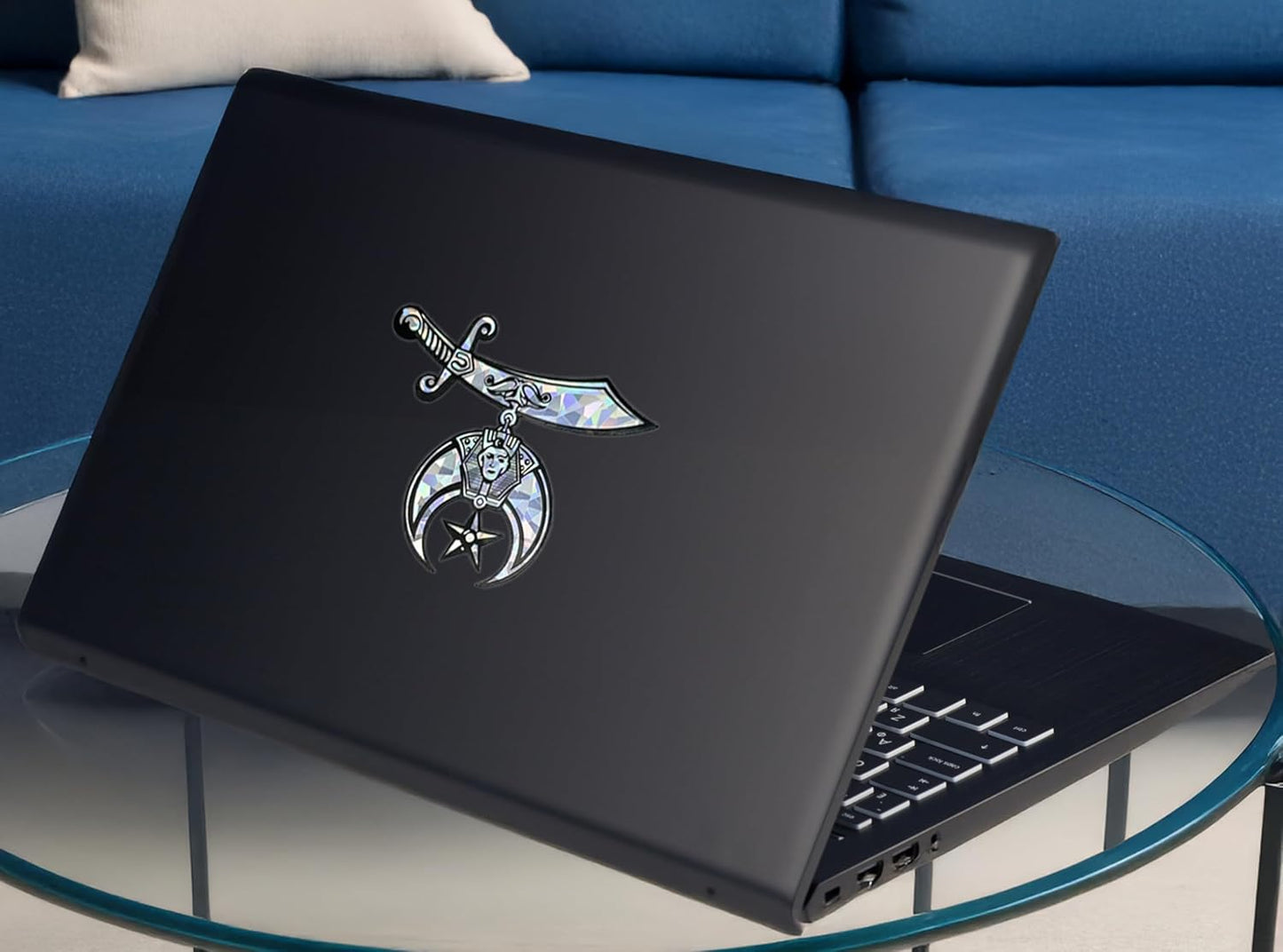 Elektroplate Shriner Metallic Silver Reflective Decal Sticker (3.6" x 3") | Premium Glossy All Weather Vinyl for Car, Water Bottle, Laptop, Tablet, Cooler, Bumper, Phone | Made in The USA
