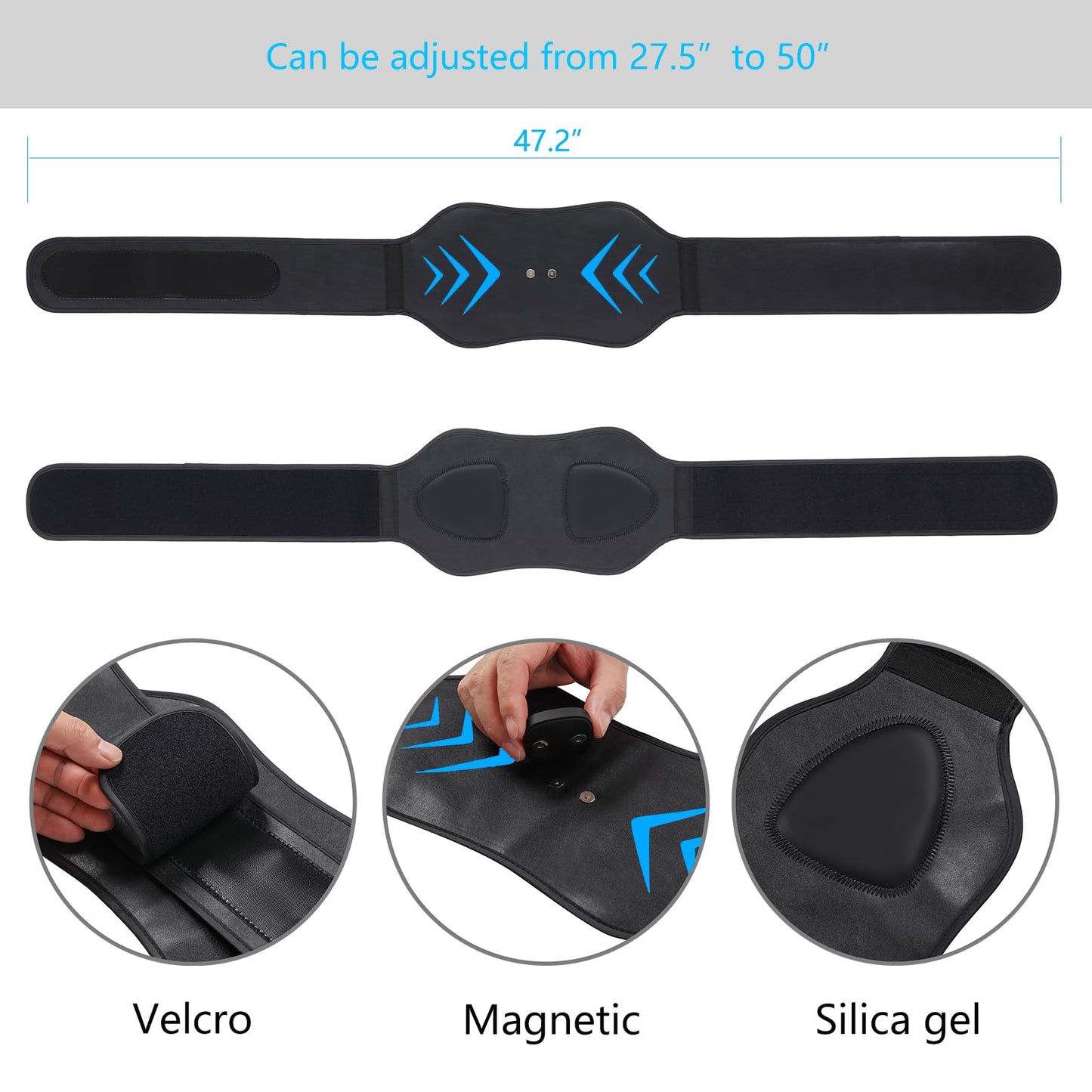 ABS Stimulator, EMS Muscle Stimulator, Ab Machine, Fitness Workout Equipment for Women and Men, Portable Muscle Toner for Abdomen, Black blue