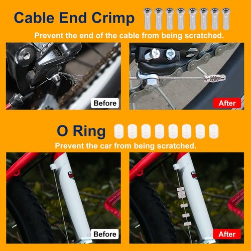 weideer Bicycle Brake Cable,Shift Cable,Bike Cable Housing Kit, Bike Brake Cable,Bicycle Transmission Line for Mountain Road Bike Repair