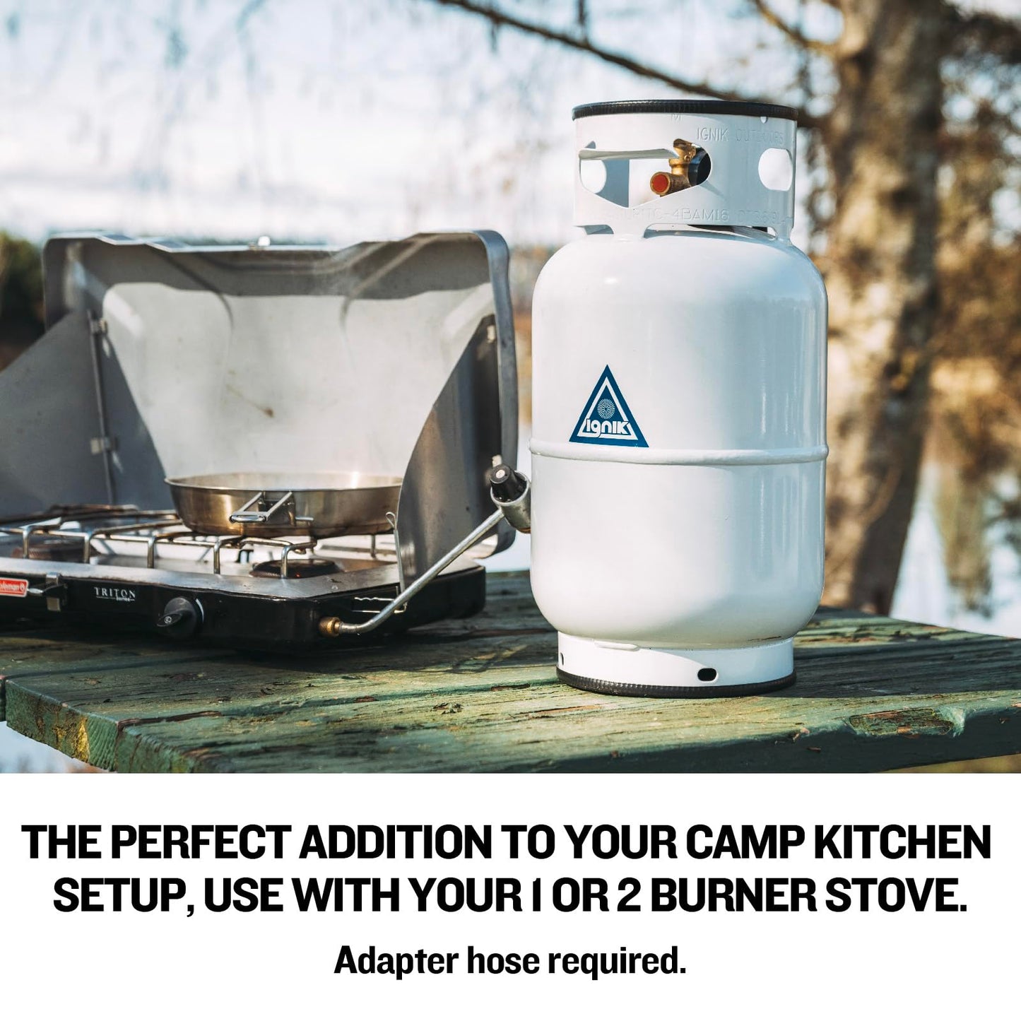 Ignik Refillable Gas Growler Propane Tank, 10-Pound - White