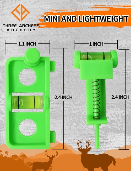 THREE ARCHERS Archery Bow Tuning and Mounting String Level Combo Kit for Compound Bows (Green)