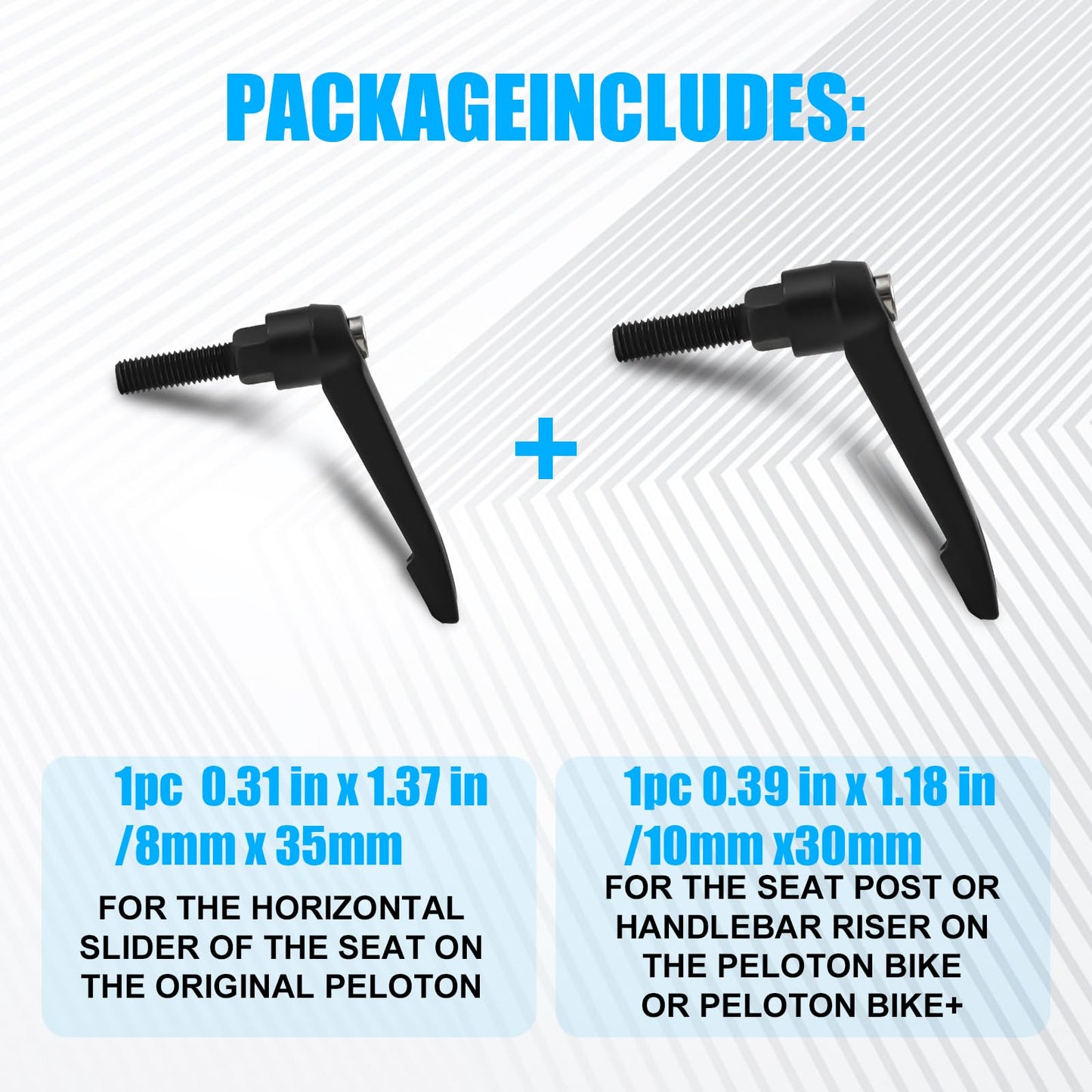 2PCS Exercise Bike Seat an Handle Height bar Adjustment Lever Compatible with Peloton Bike Replacement Parts, Adjustable Alloy L-Handle Accessories