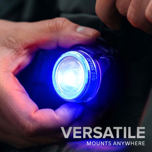 OPTIKS-Blue Rear Bike Light: 220 Lumens - USB Rechargeable -10hr Max - Water Resistant - 5 Modes - Blue LED - or Red SOS - Back Lights for Bicycles Seat Post