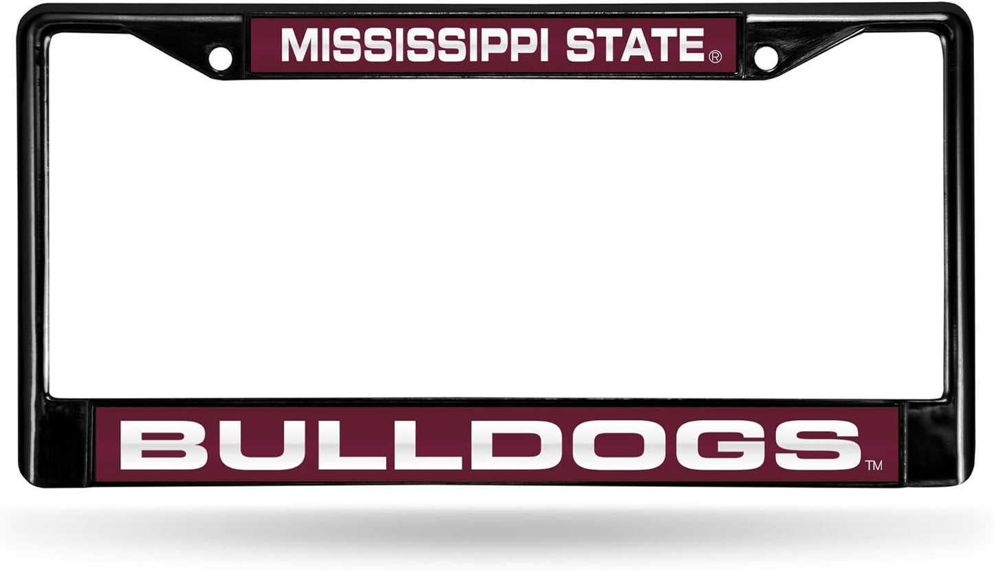 NCAA Black Laser Cut Chrome License Plate Frame for Car/Truck/SUV - 12x6" Auto Accessory