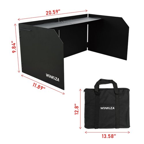 WINKIZA Camping Stove Windscreen Outdoor Foldable Gas Stove Windshield, Camping Wind Blocker with a Storage Bag for Butane Stoves, Propane Stoves, Camping, Hiking, Picnic, Cooking (Stove Not Included)
