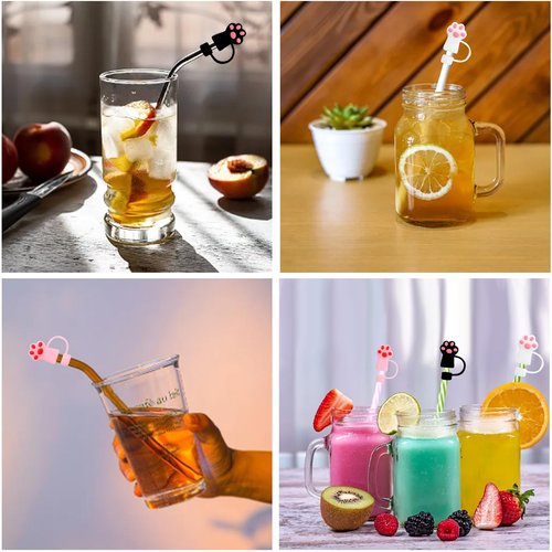 IGAMWAY (3+3) 3PCS Straw Cover Fit for Stanley Cup, 10mm Silicone Straw Topper Protector Lid with 3PCS Initial Name ID Letter Charm Compatible for Stanley Tumblers Accessories-Q