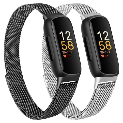 Meliya Compatible with Fitbit Inspire 3 Bands Women Men, Stainless Steel Metal Mesh Loop Adjustable Wristband Replacement Straps for Fitbit Inspire 3 Fitness Tracker