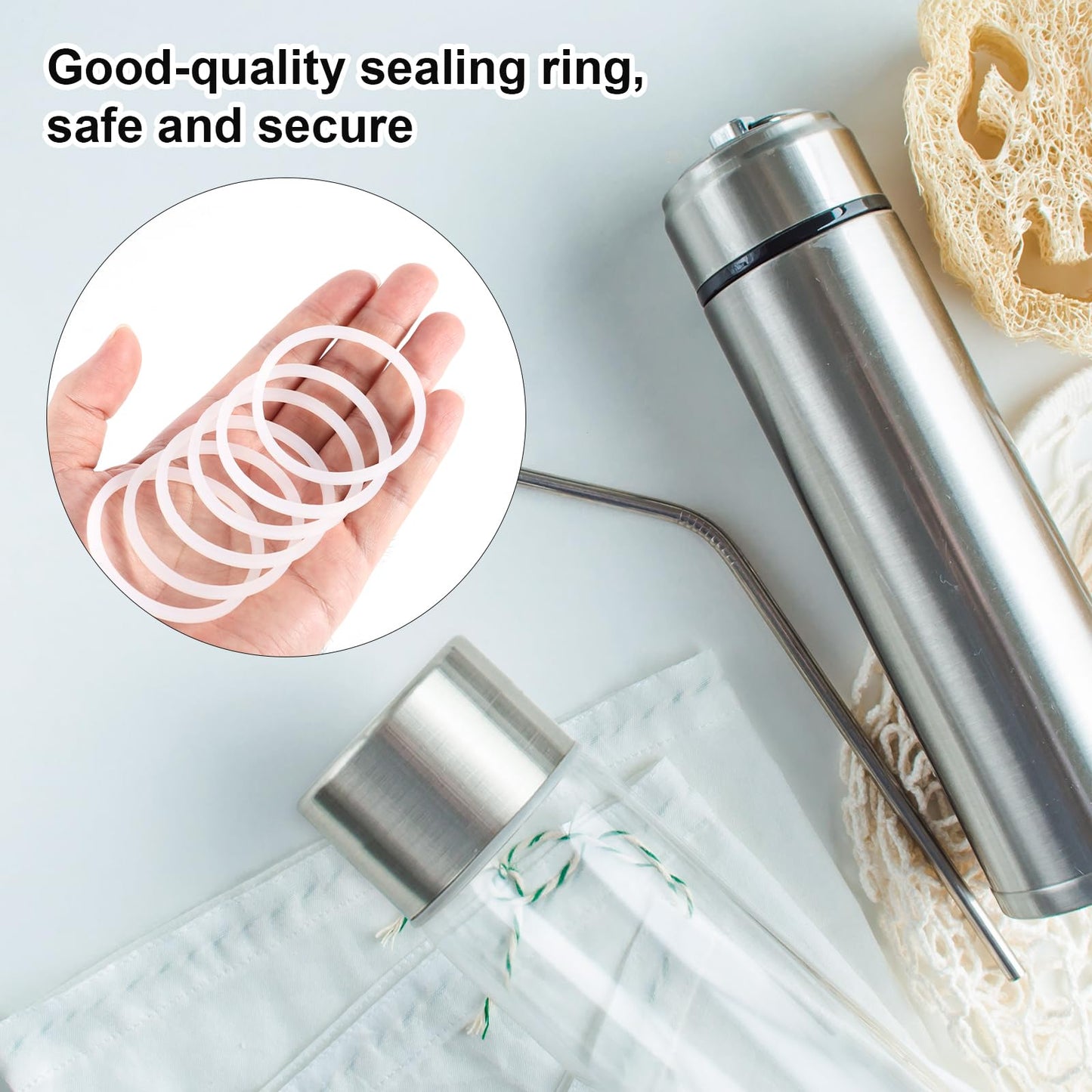 6pcs Silicone O-Rings for Water Bottle, Wide Mouth Seals Replacement with Tweezers Water Bottle Replacement Gaskets for Hydroflask 12/16/24/32/40 oz Bottles