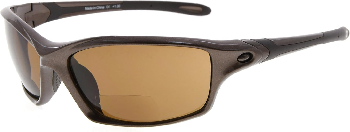 Eyekepper TR90 Frame Bifocal Sports Sunglasses Baseball Running Fishing Driving Golf Softball Hiking Sunshine Readers