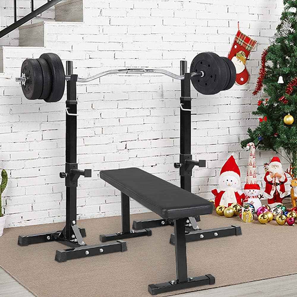 Adjustable Squat Rack for Home Gym - 44-70 Inch Solid Steel Barbell Stands