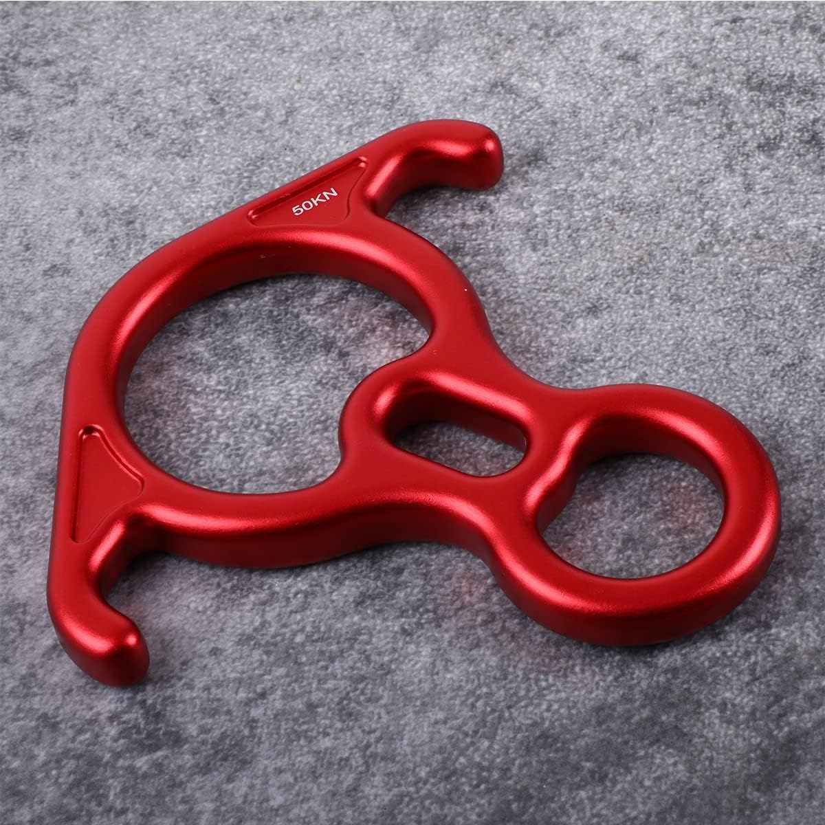 PROND Terminal 8 Descender, Rescue Figure 8 Descender with Lock Off Ears, 50KN Aluminum Alloy Bent-Ear Descender for Climbing Rescuing Or Escaping Descender, Climbing Belay & Rappel Equipment