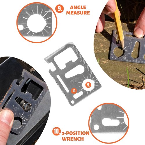 Tactiko Survival Siren and Multitool - Emergency Whistle & 10-in-1 Stainless Steel Pocket Tool with Carry Pouch - Essential Survival Gear Bundle for Camping, Hiking, and Outdoors - U.S. Company