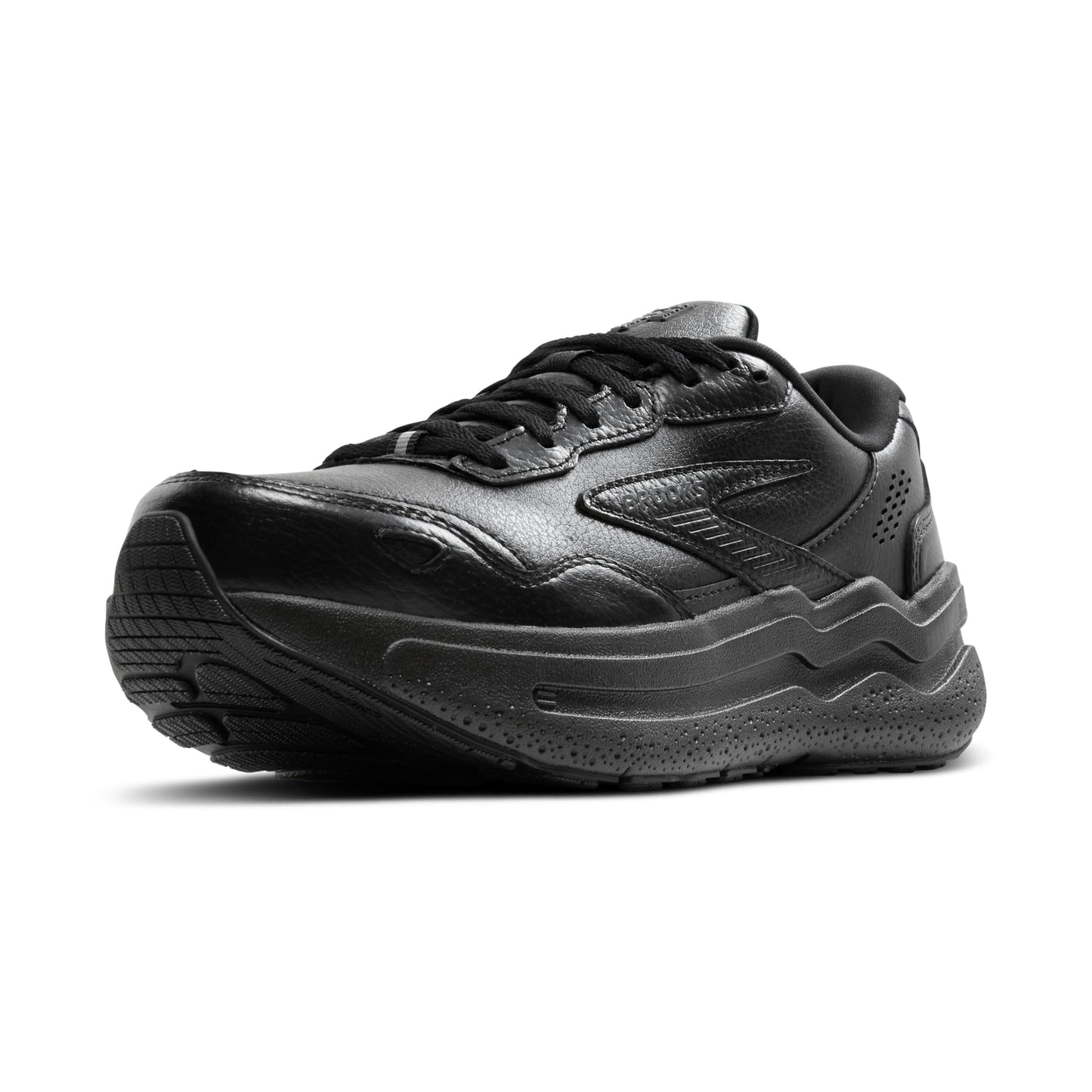 Brooks Men’s Ghost Max Suede/Leather Neutral Running & Walking Shoe - Black/Black - 10.5 Medium