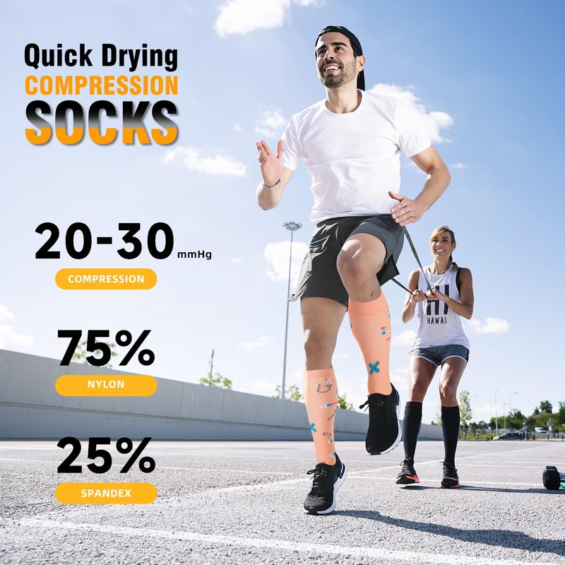 bropite Compression Socks for Women & Men Circulation-Support Knee High Socks 20-30 mmhg-Best for Running,Medical,Nurse,Travel