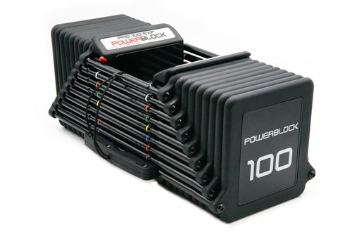 PowerBlock Pro 100 Adjustable Dumbbell, Sold As A Single Unit 5-100 lb Dumbbell – Durable Steel Build, Innovative Workout Equipment, Strength Training