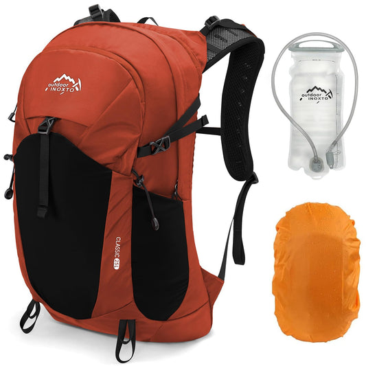 IX INOXTO Hiking Hydration Backpack with 3l Water Bladder for Women and Men 25L Water Backpack for Hiking, Cycling, Running, Climbing, Camping (Orange) (Orange)