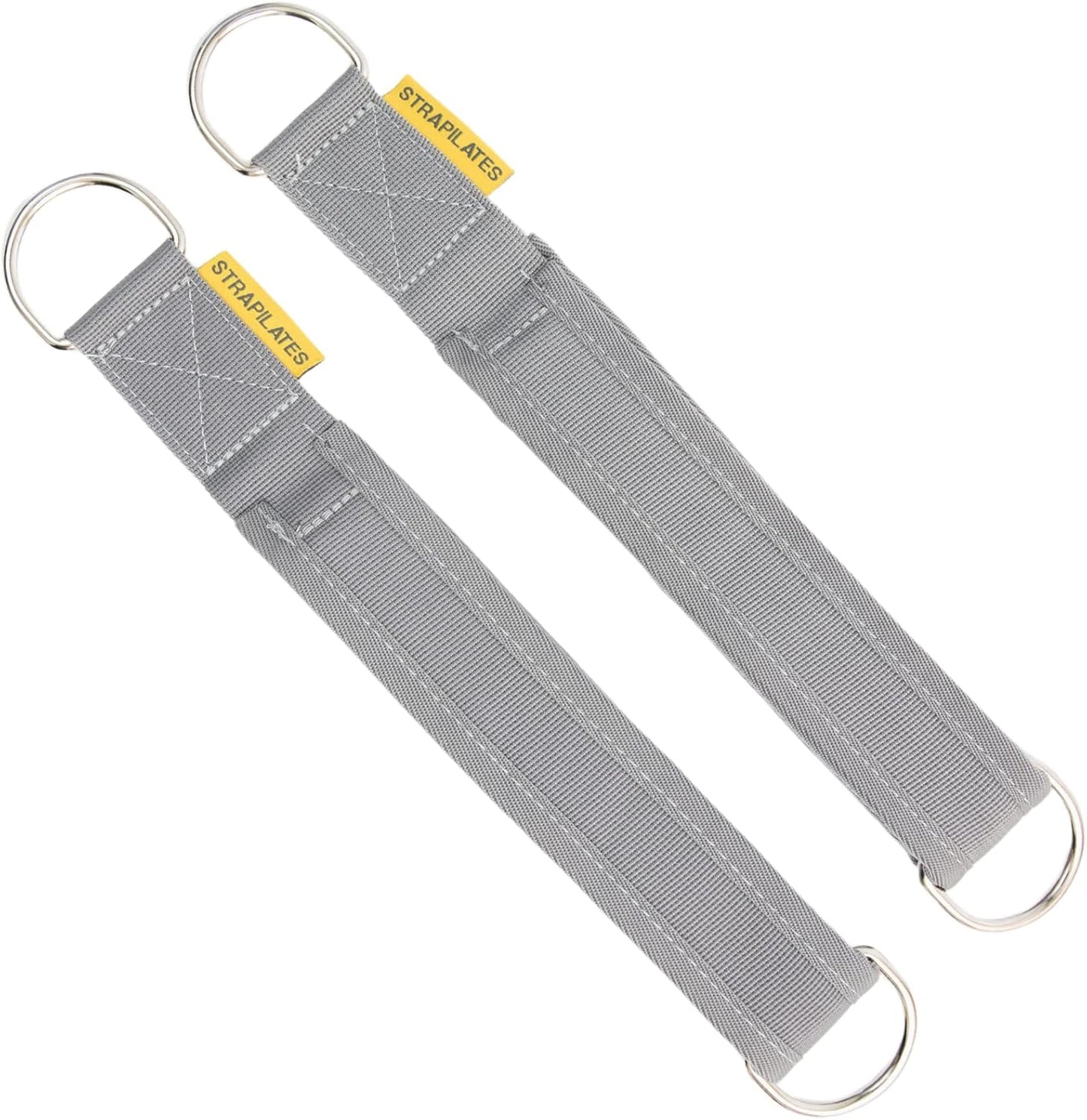 Single Loop Fitness Pilates Straps for Reformer, Cadillac, and Other Fitness Equipment Adjustable Length with Double D-Ring, One Pair, Pink