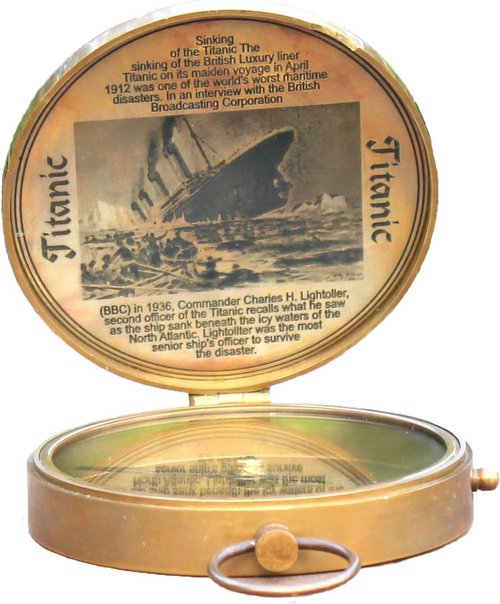 Collectibles Buy Authentic Antique Lid Titanic Compass Brass Finish Directional Magnetic Compass Vintage Nautical Sailor Article - Maritime Magnetic Gift