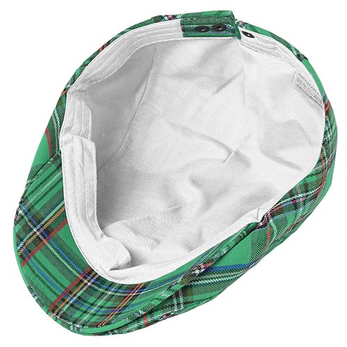 meioro Men's Striped Plaid Newsboy Hat Adjustable Colorful Flat Cap Gatsby Cabbie Driving Hats for Men Women(Flat, Green)
