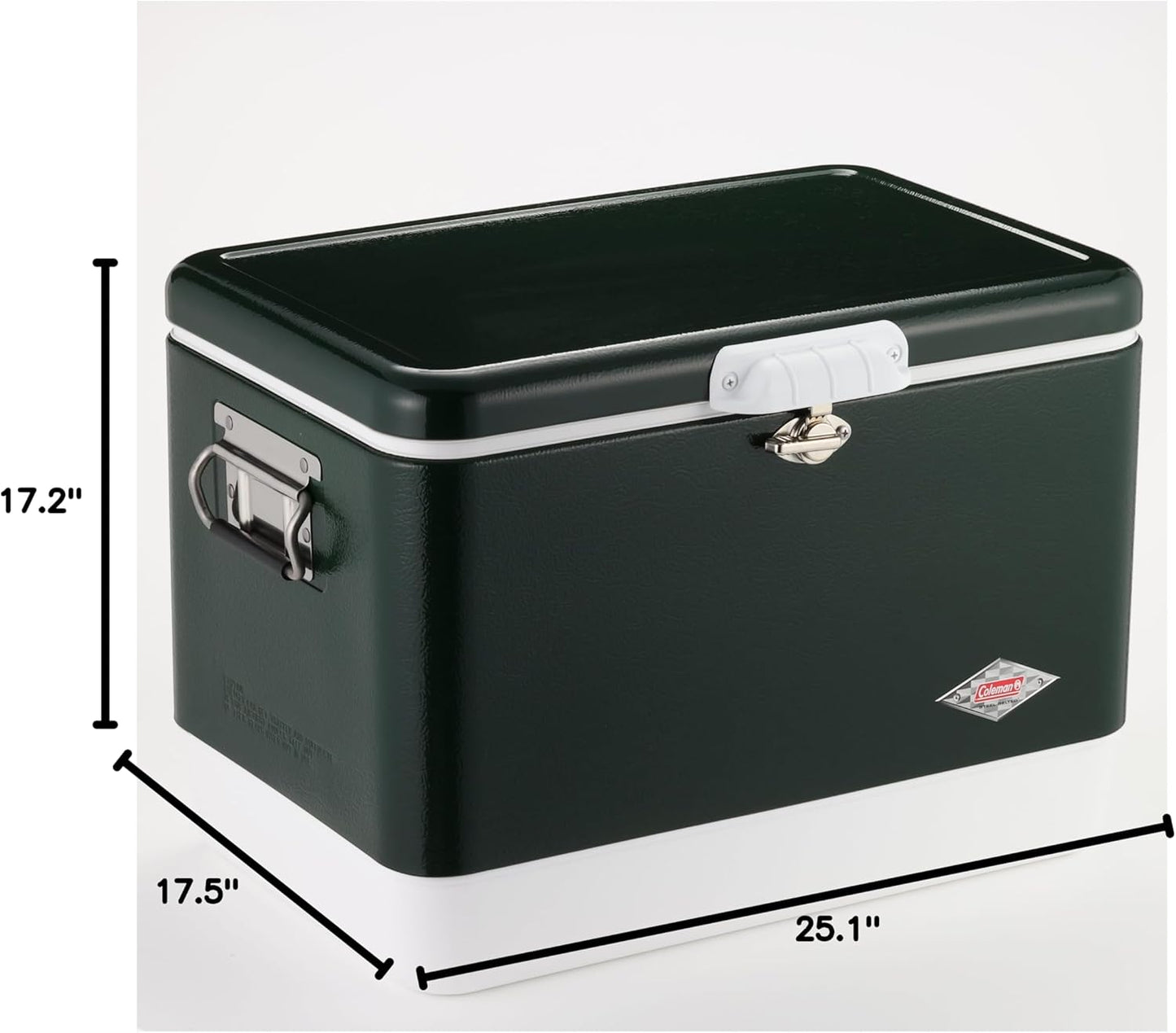 Coleman Vintage 54qt Steel Belted Cooler, Keeps Ice Up to 4 Days, 85-Can Capacity Hard Cooler with Drain & Have-A-Seat Lid