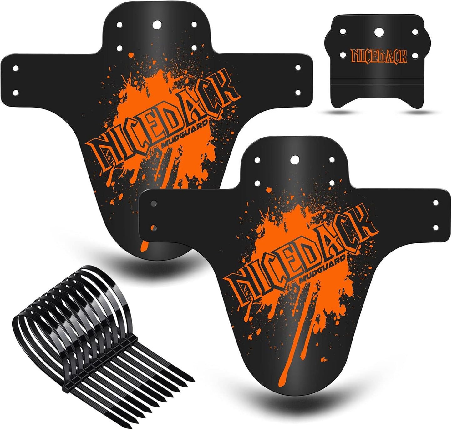 NICEDACK Bike Fender, Adjustable MTB Mud Guard, Front and Rear Compatible Mudguards, Fits 650B 20" 26" 27.5" 29 inch Fat Tire Bikes and All Disc Brake Bicycles