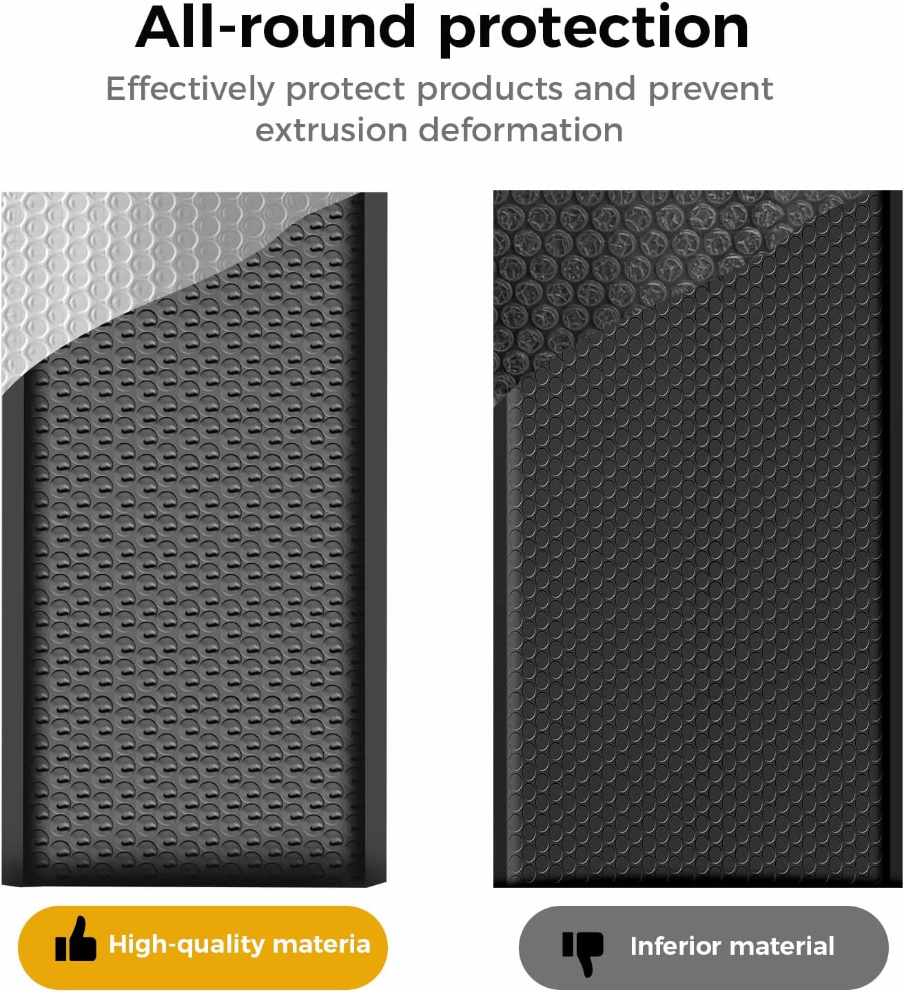 100 Pack 6x10 Bubble Mailers - Black Self-Sealing Padded Envelopes, 6x10 Inch Shipping Mailers With Bubble Lining, Bulk Cushioned Envelopes for Ecommerce, Mailing & Packaging