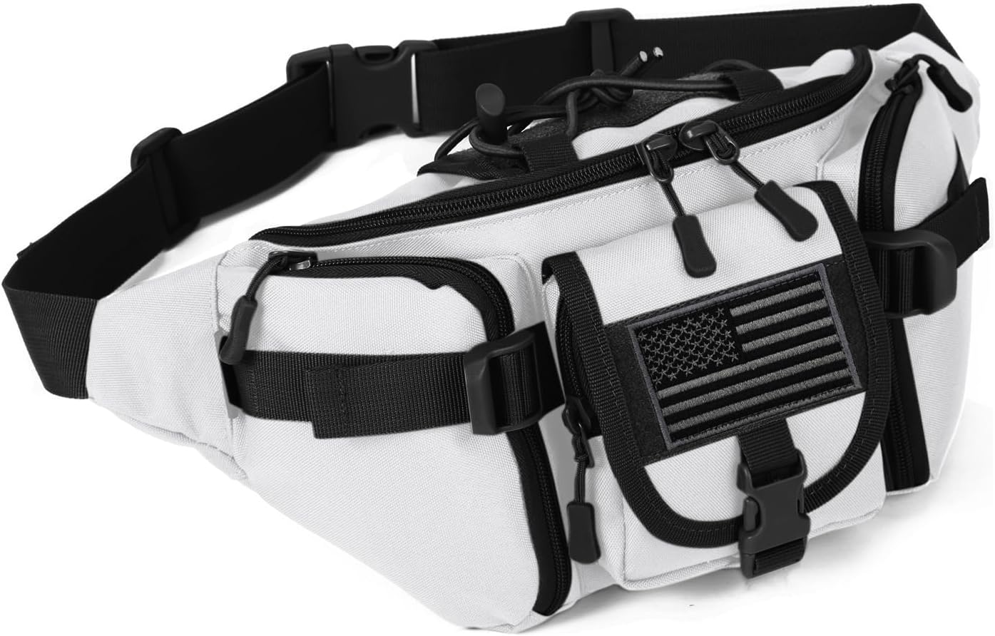 ArcEnCiel Tactical Fanny Pack for Men Waist Bag Hip Belt Outdoor Hiking Fishing Bumbag with Patch