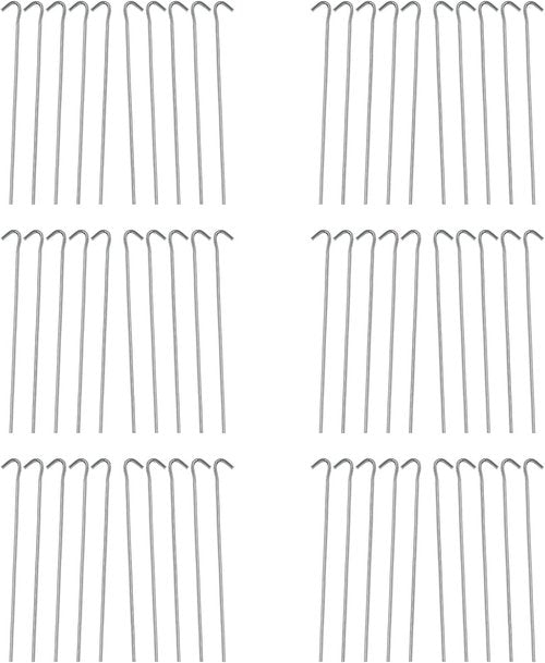 HUJI 20PCS Galvanized Steel Tent Pegs Stakes