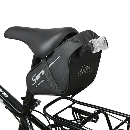 Sunpeak Bike Seat Bag Bicycle Saddle Bag Under Seat With tail light Waterproof Reflective Cycling Saddle Pack for Mountain Road Bikes Black