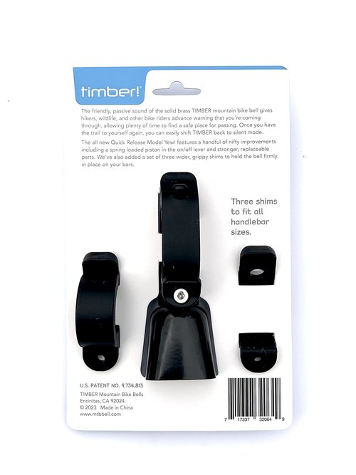 Timber Mountain Bike Bell - Quick Release Model Yew! - Multi-use MTB Trail Bell with Dual Modes