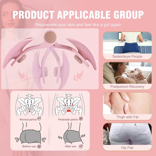 CENMIFI Thigh Trainer - Thigh Toner, Pelvic Floor Trainer, Kegel Trainer & Butt, Leg, Arm Toning Trainer Equipment for Home Gym Workout (Pink)